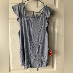 Women's Ruffle Sleeve Top - blue